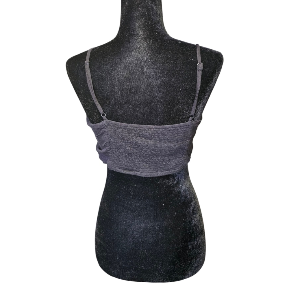 GUESS Pink Black Embroidered Cropped Top M - Picture 3 of 10
